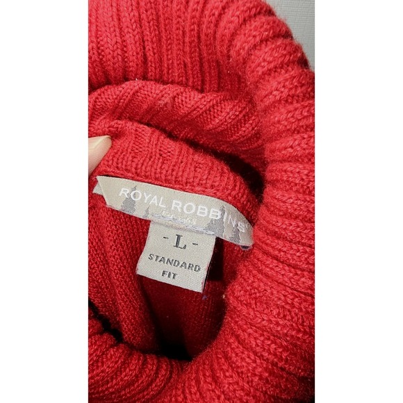 Royal Robbins Westlands Funnel Neck Merino Wool Blend LS Red Sweater Size Large - Picture 3 of 9